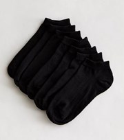 New Look 7 Pack Black Trainer Socks